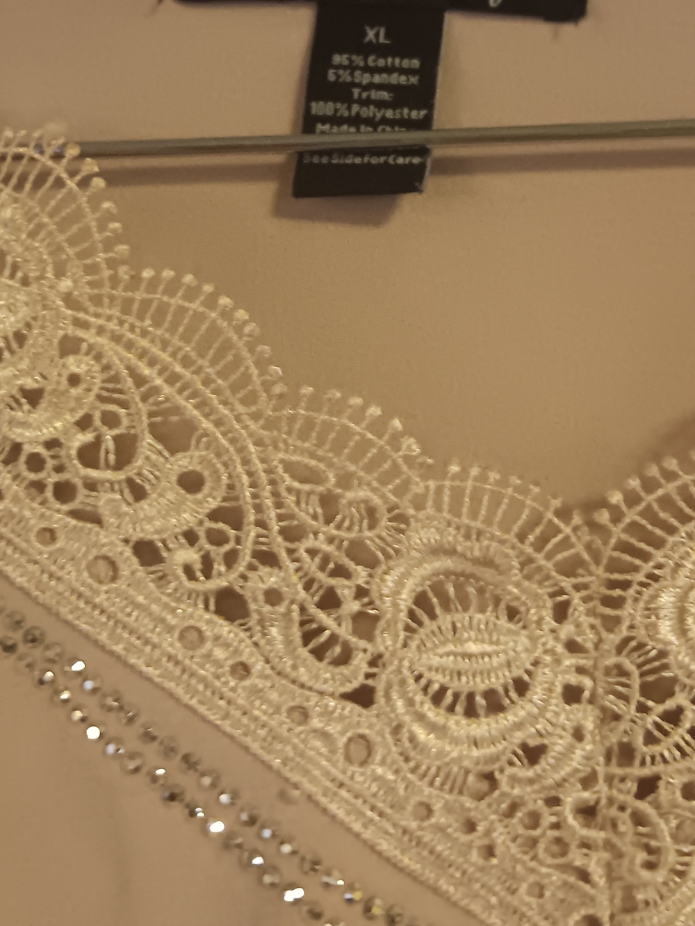 Delicate Cream Lace Trim Women's Tank Top